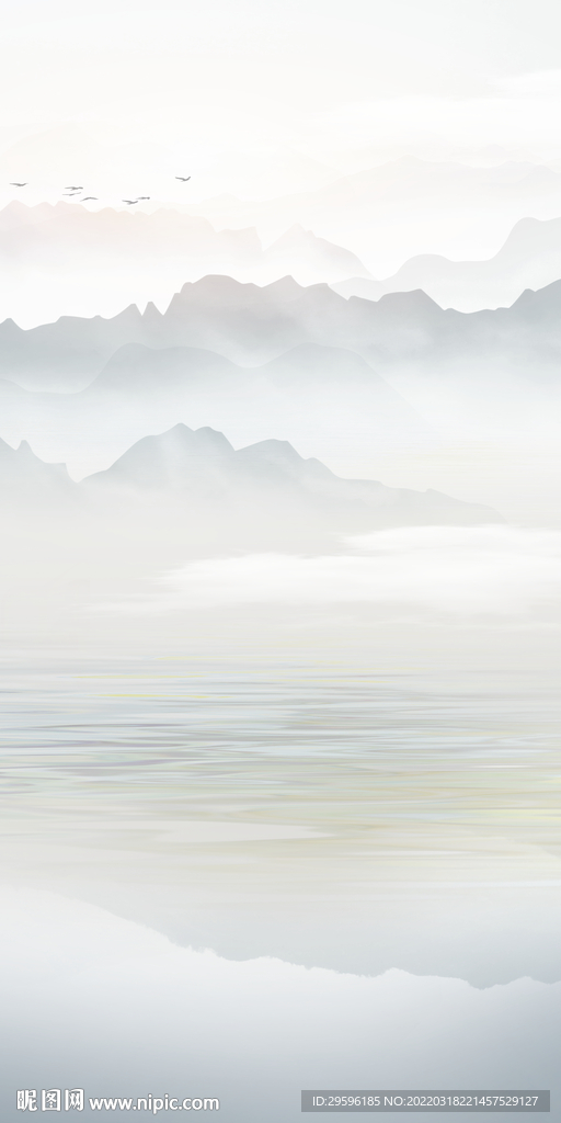 意境 简约玄关山水 tif分层