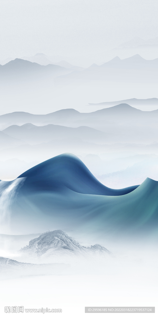 高档简约玄关山水 tif分层