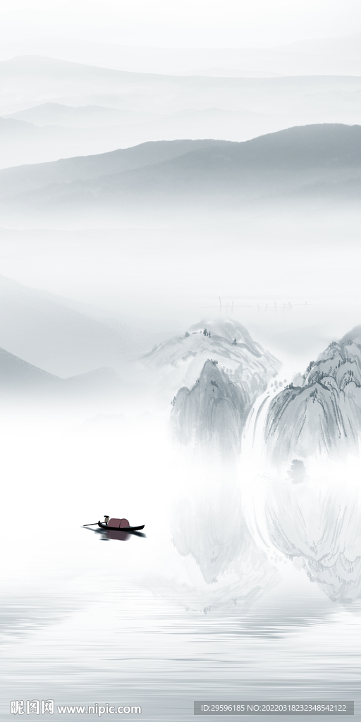 最新山水玄关背景 tif分层