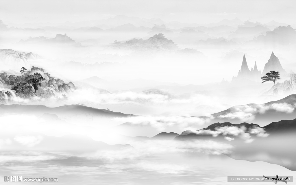 人气客厅新山水画 TIF分层