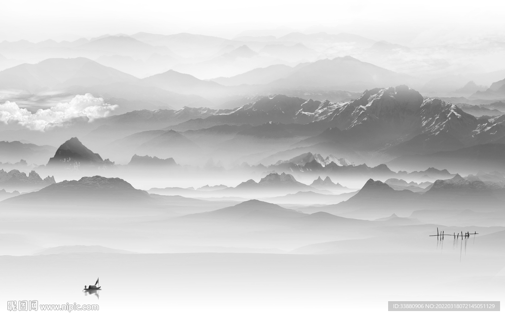 意境 现代山水新画 tif分层