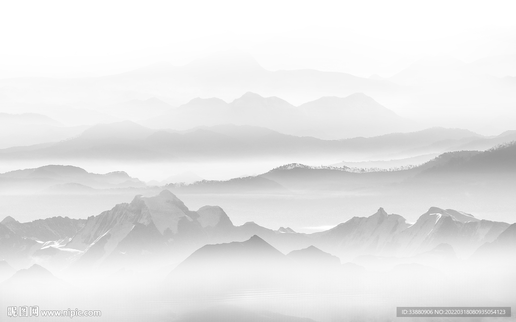 高端现代山水新画 tif分层