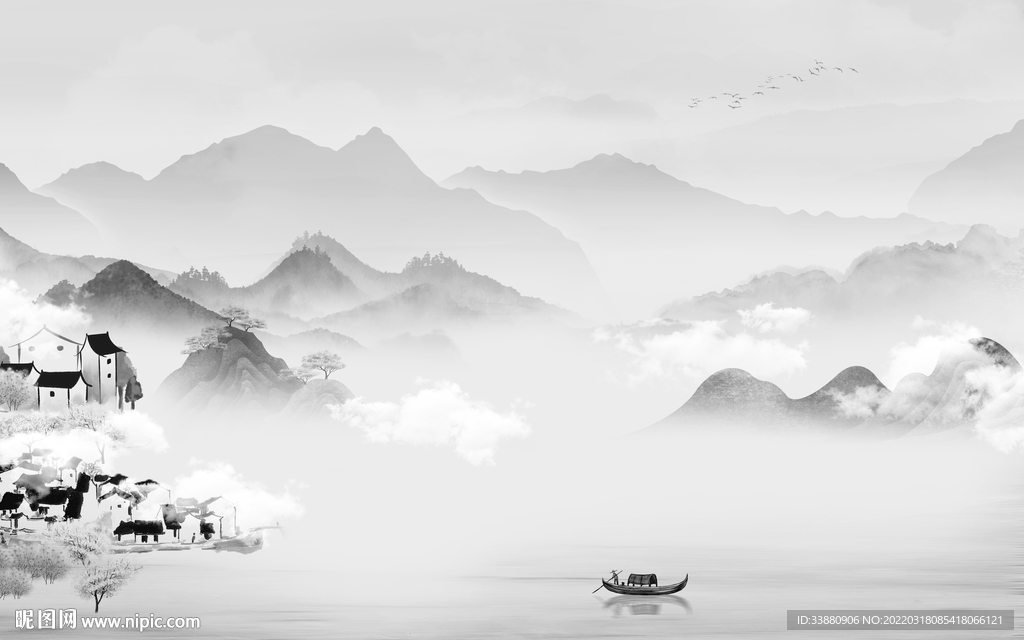 新品最新背景山水 TIF分层