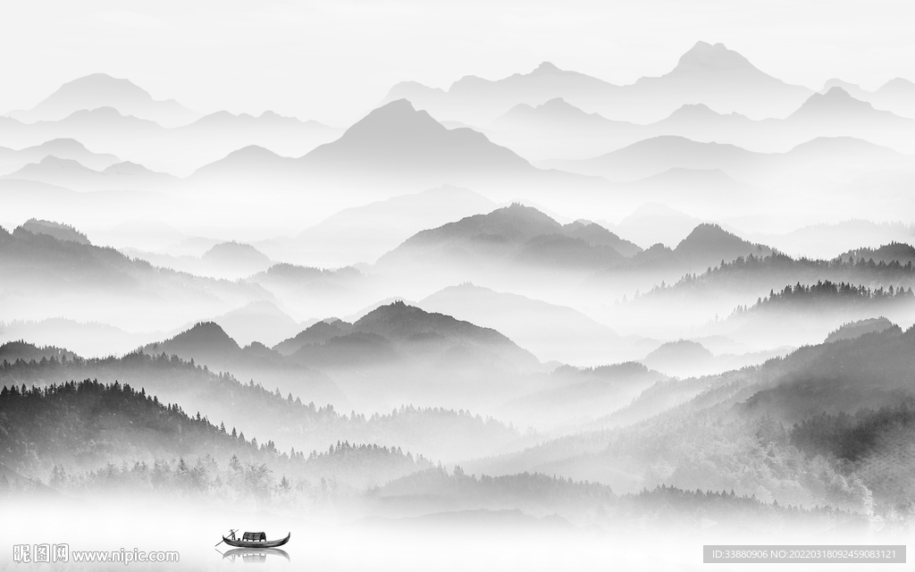 水墨最新背景山水 TIF分层