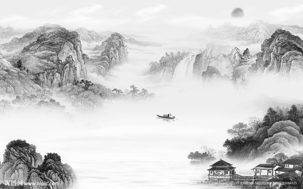 意境最新背景山水 TIF分层