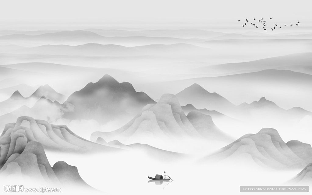 人气高清山水画 TIF分层 