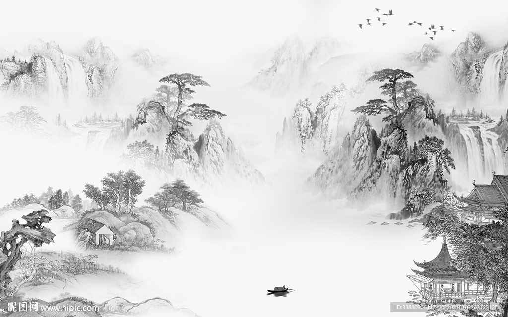 高清 意境新山水画 TIF分层