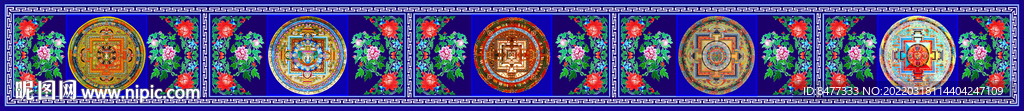 门栏顶部装饰坛城