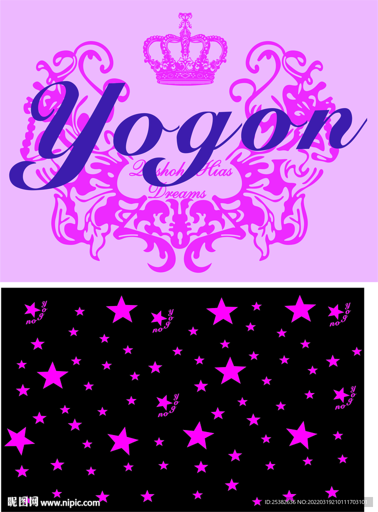 童装英文印花图案