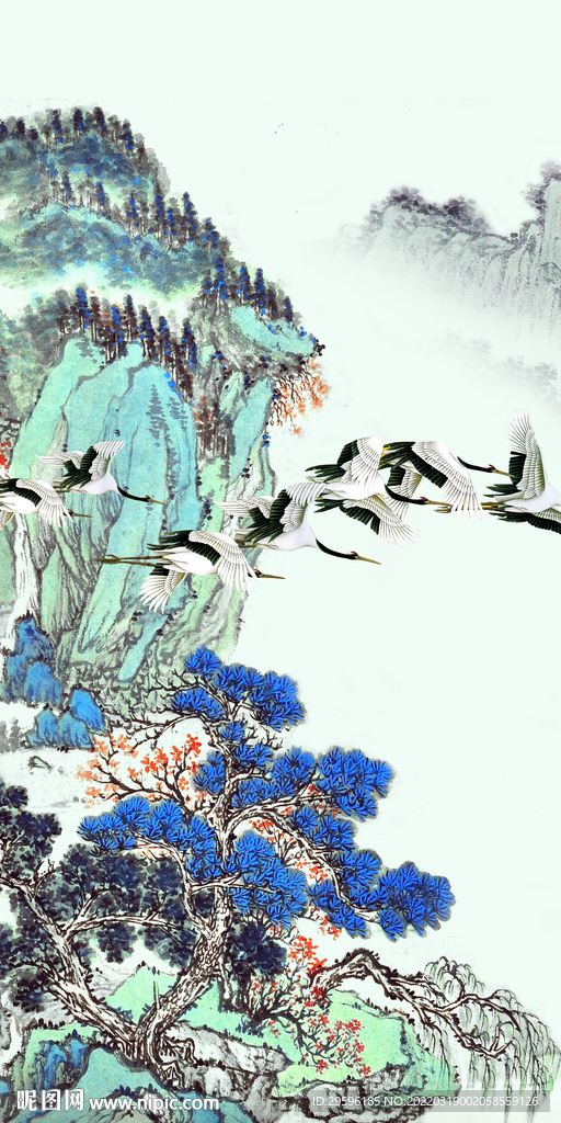 大气 山水玄关背景 tif分层