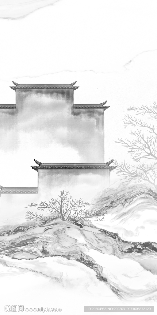 徽派无框画新玄关 TIF分层