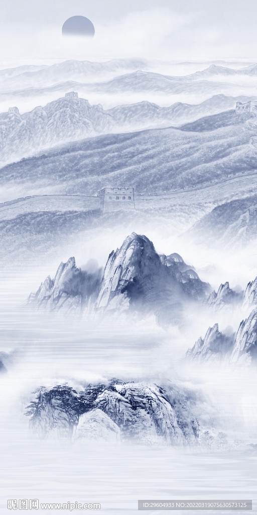 风景山水背景玄关 TIF分层