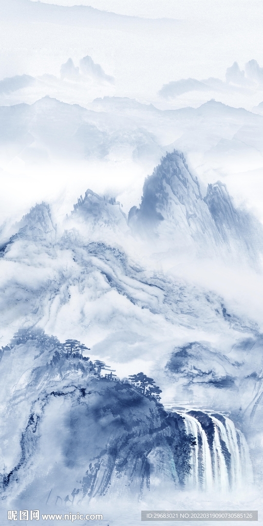 新款玄关意境山水 TIF分层