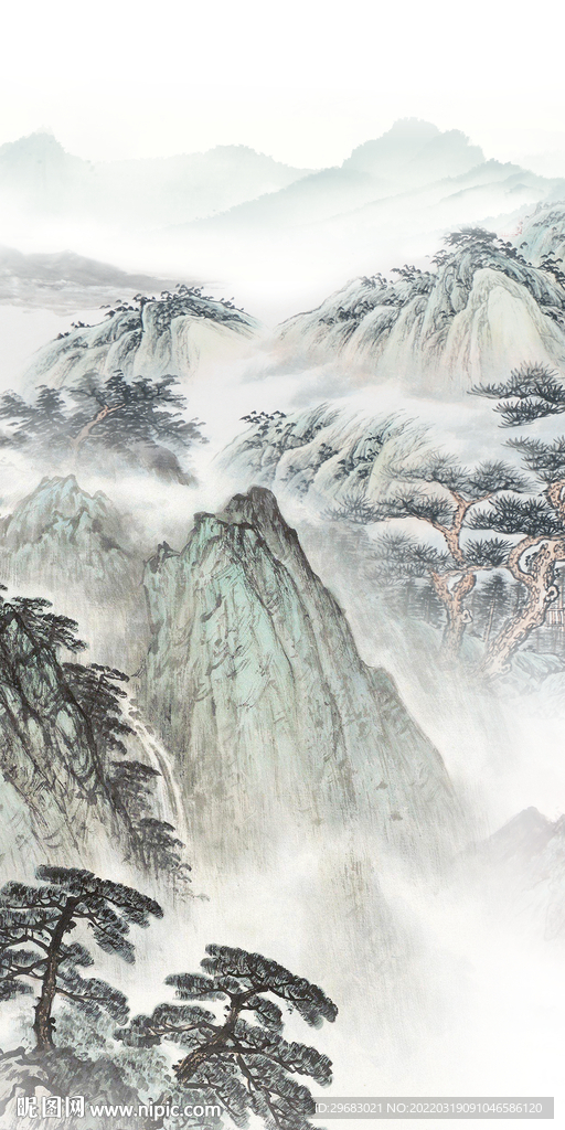 爆款玄关意境山水 TIF分层