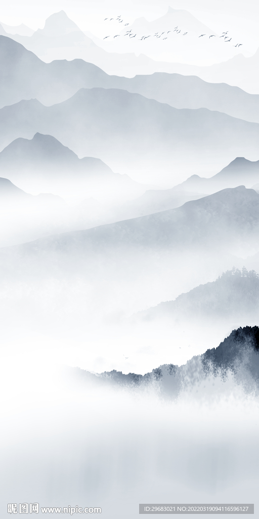 高档 玄关意境山水 TIF分层