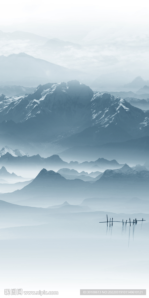 玄关无框画山水 tif分层