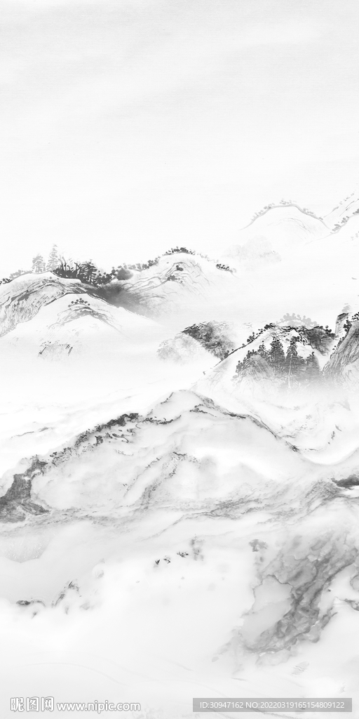 人气 高端玄关山水 TIF分层