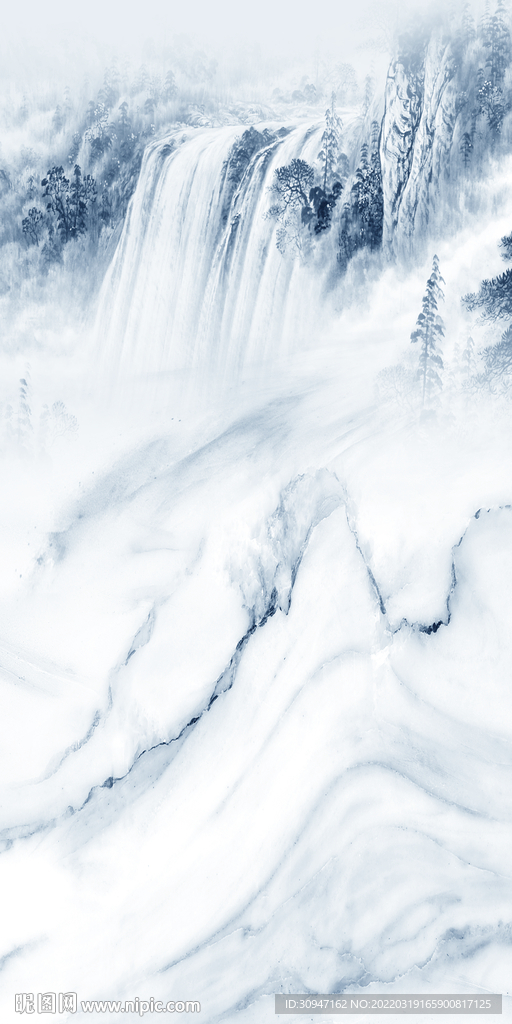 新品 玄关高档山水 TIF分层