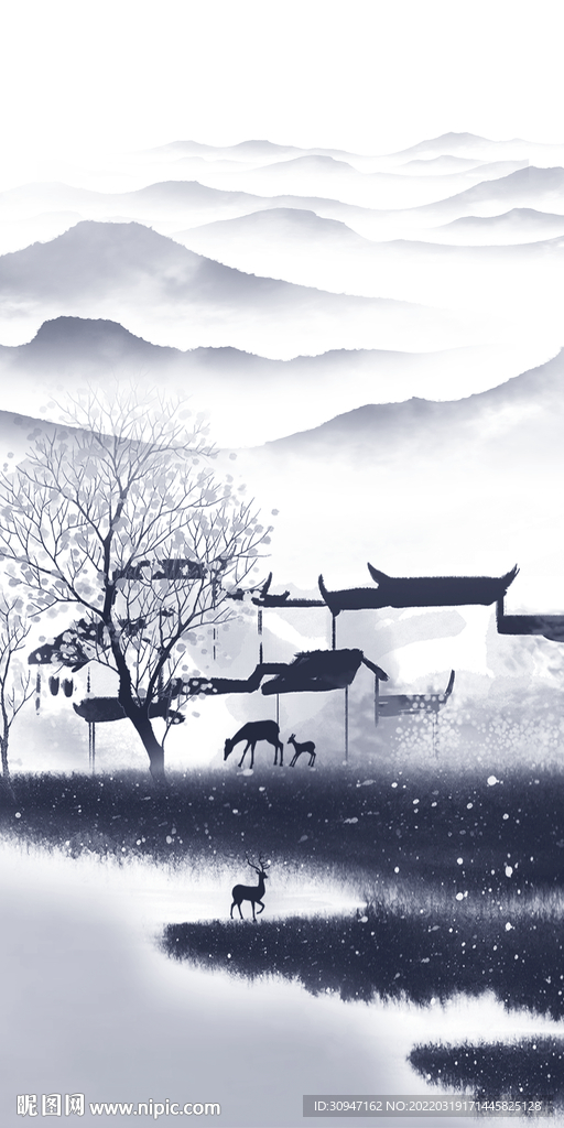 江南高档玄关框画 TIF分层