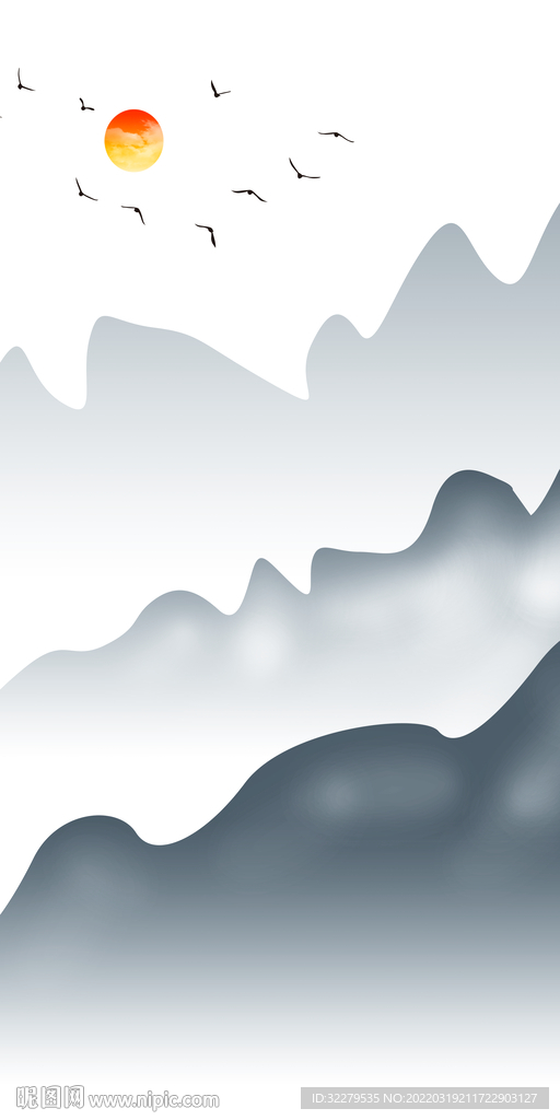 水墨 简约现代玄关 TIF分层