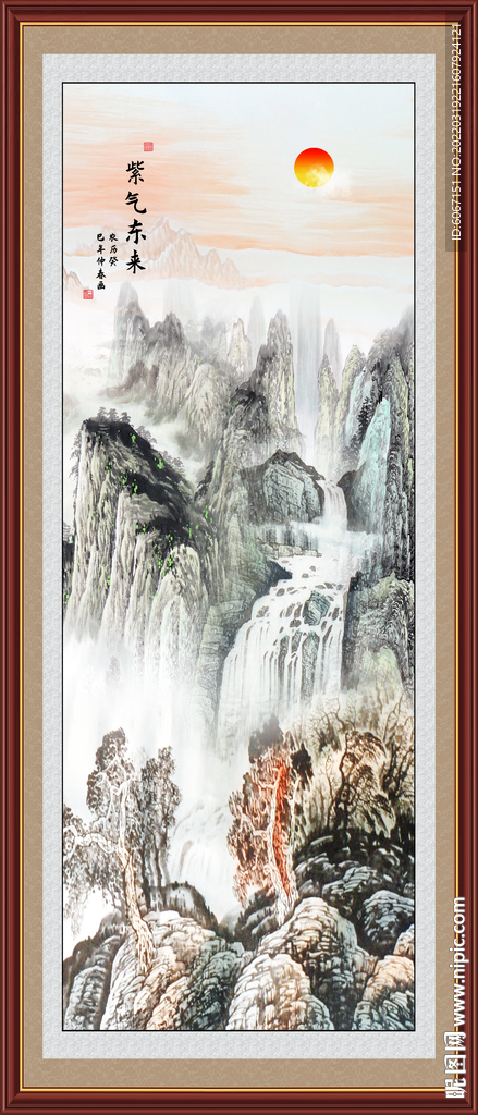 竖幅山水画