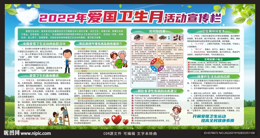 2022爱国卫生月宣传栏