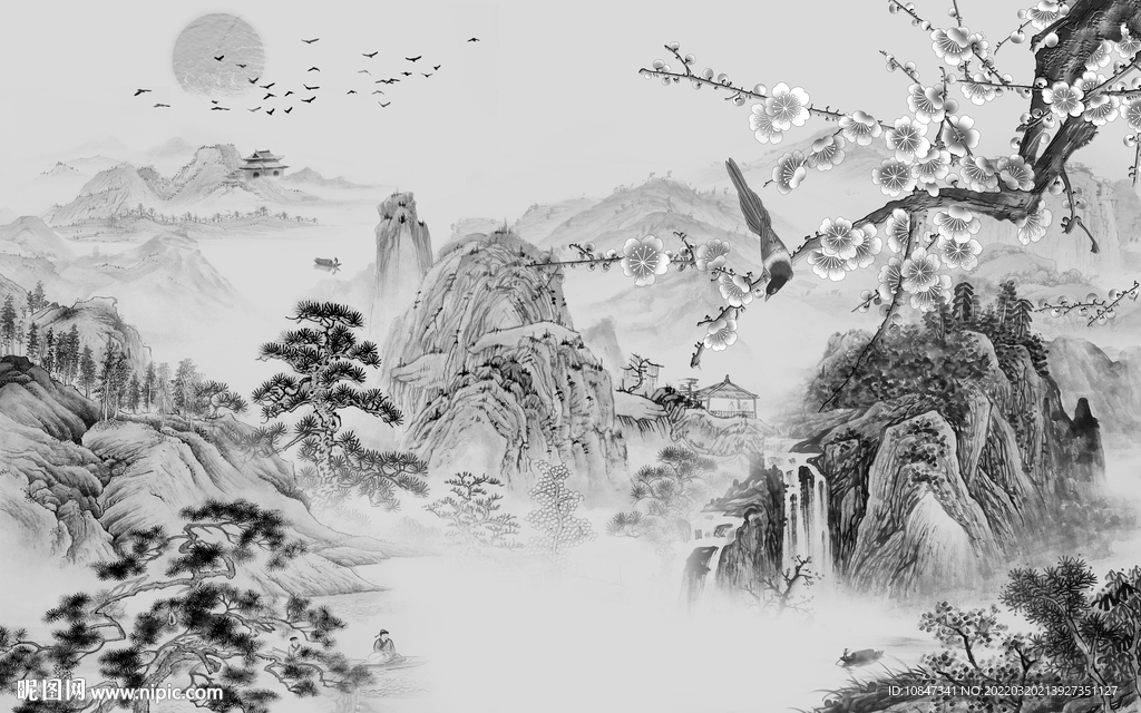 人气 新灰色背景墙 TIF分层