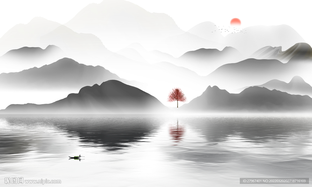 新中式山水画 