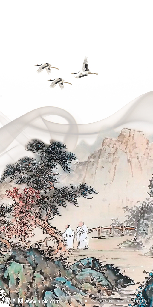 国画现代山水玄关 TIF分层