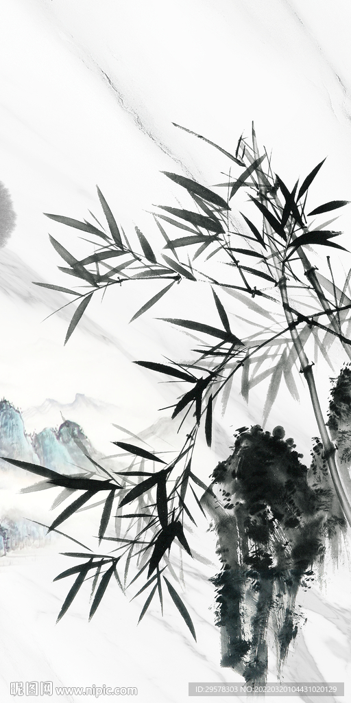 竹子现代山水玄关 TIF分层