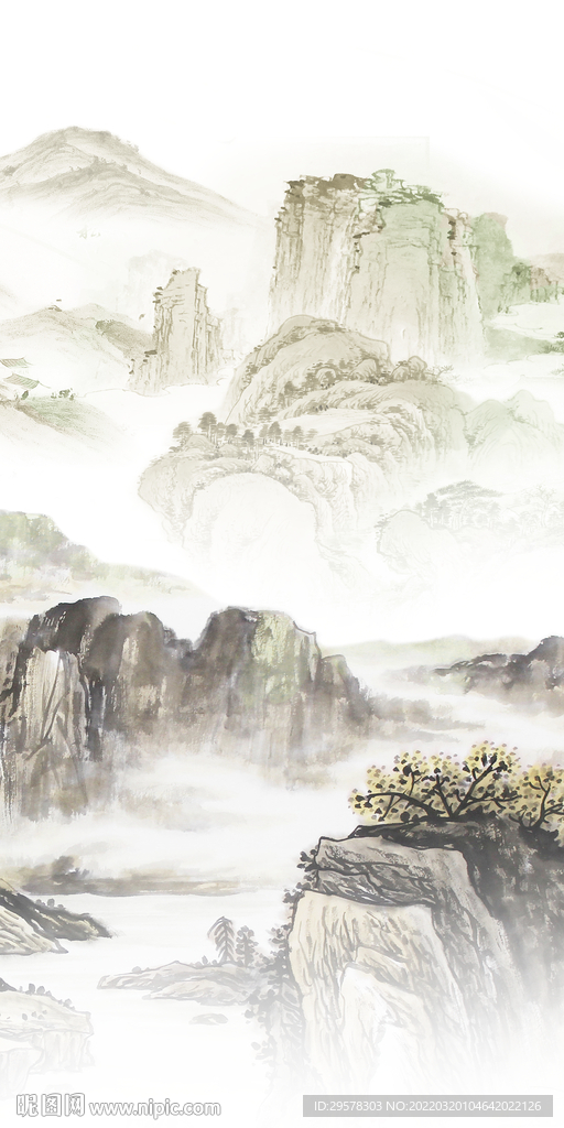 人气 现代山水玄关 TIF分层