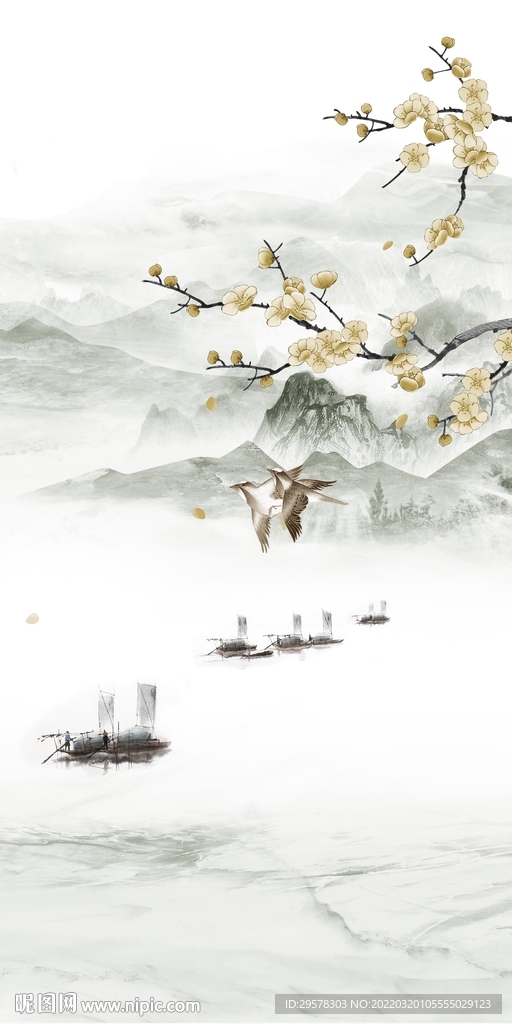 高档中式背景玄关 TIF分层