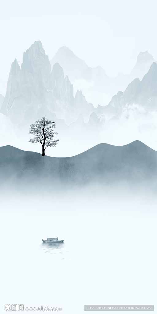 大气 现代山水玄关 TIF分层