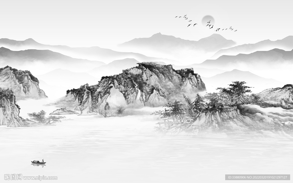 意境山水电视背景 tif分层