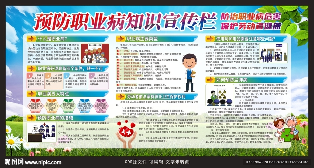 预防职业病宣传栏