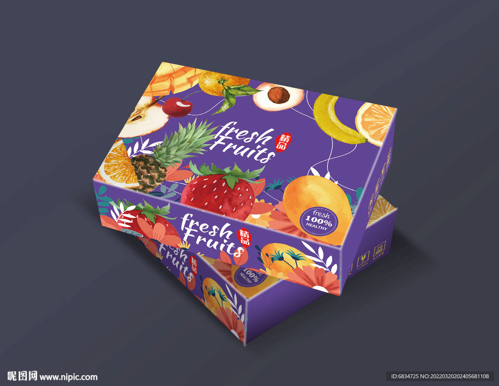 水果包装 平面展开图