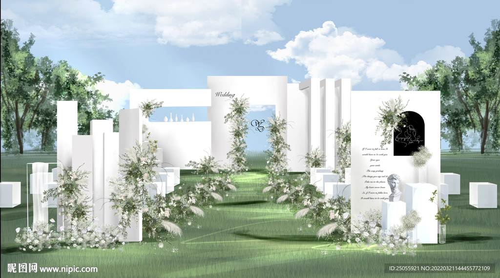 白色韩式简洁主题婚礼