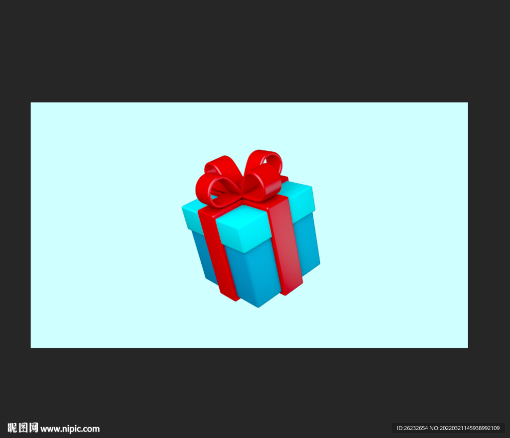 礼物盒C4D模型 