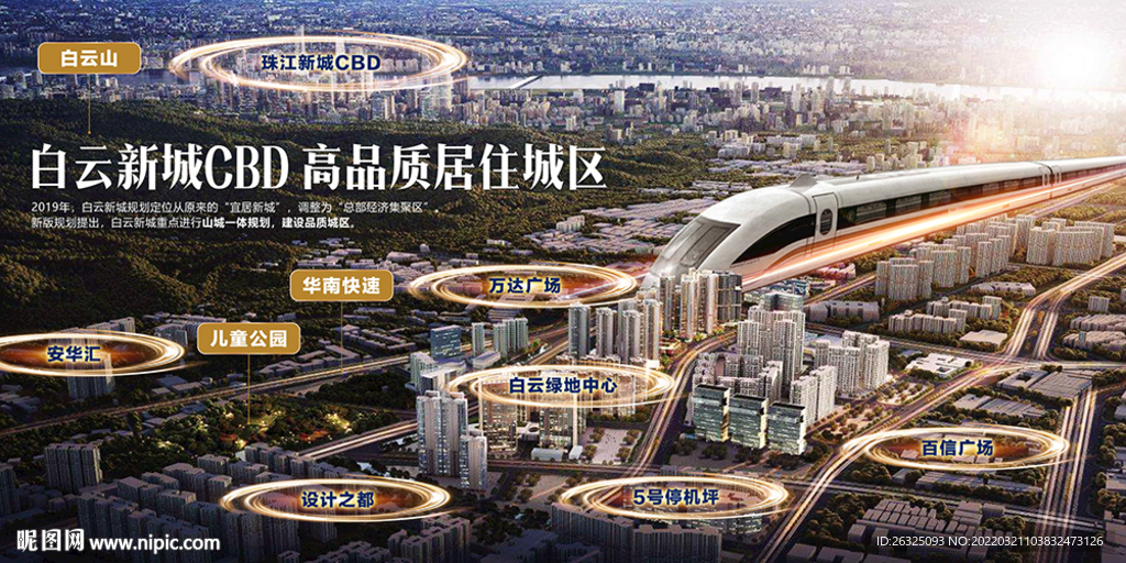 地产展板白云新城城市白云山地铁