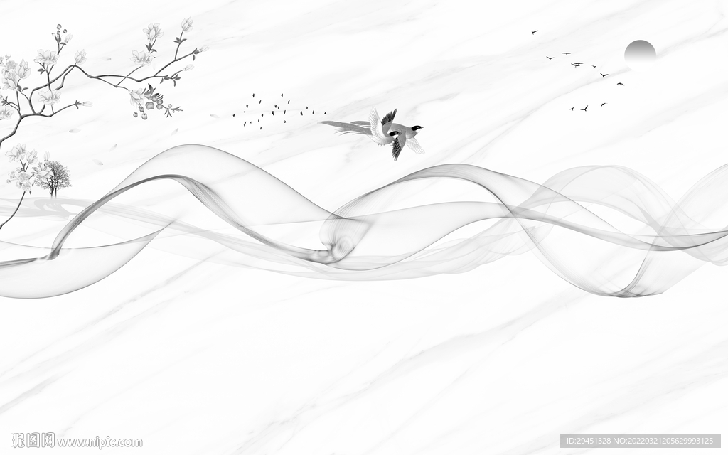 高清花鸟爵士白 TIF分层