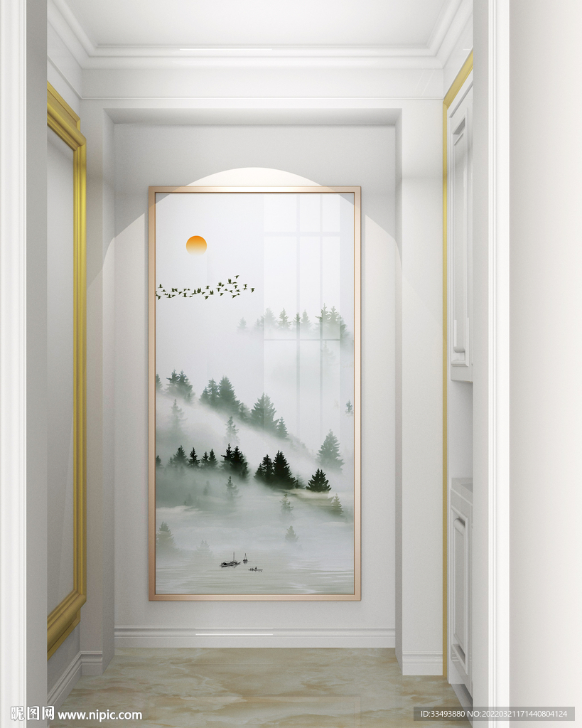 新中式玄关山水