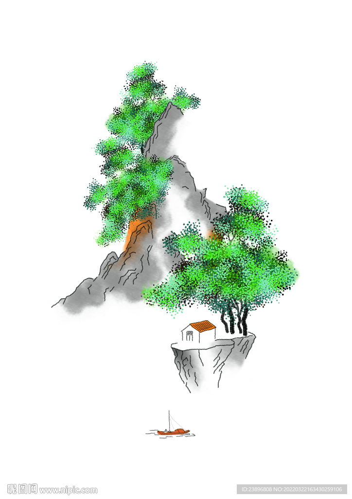 插画山水