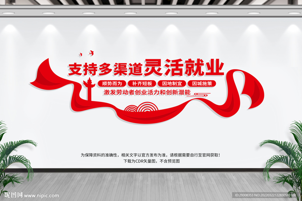 多渠道灵活就业文化墙