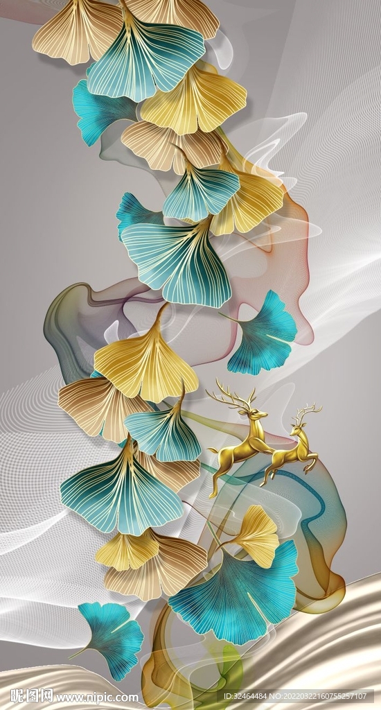 银杏叶麋鹿玄关