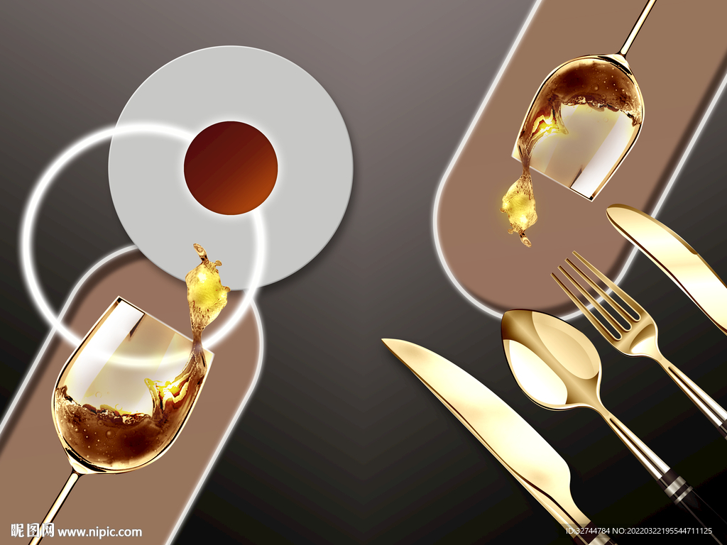 餐厅餐具装饰画