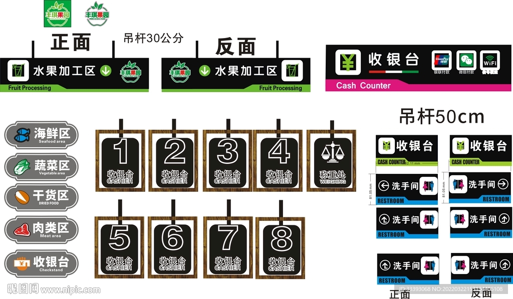 超市灯箱指示牌