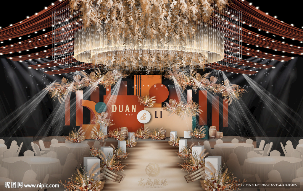 秋色系婚礼效果图