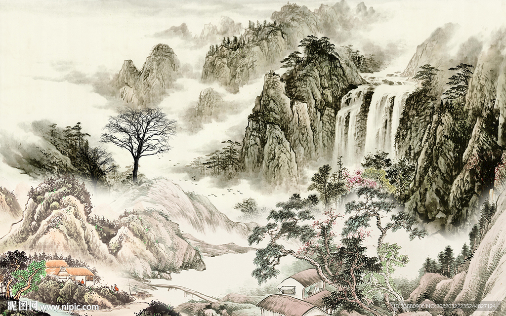 高清 中国风新山水 tif分层