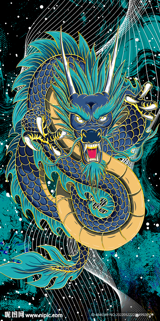 中式吉祥金龙艺术玄关