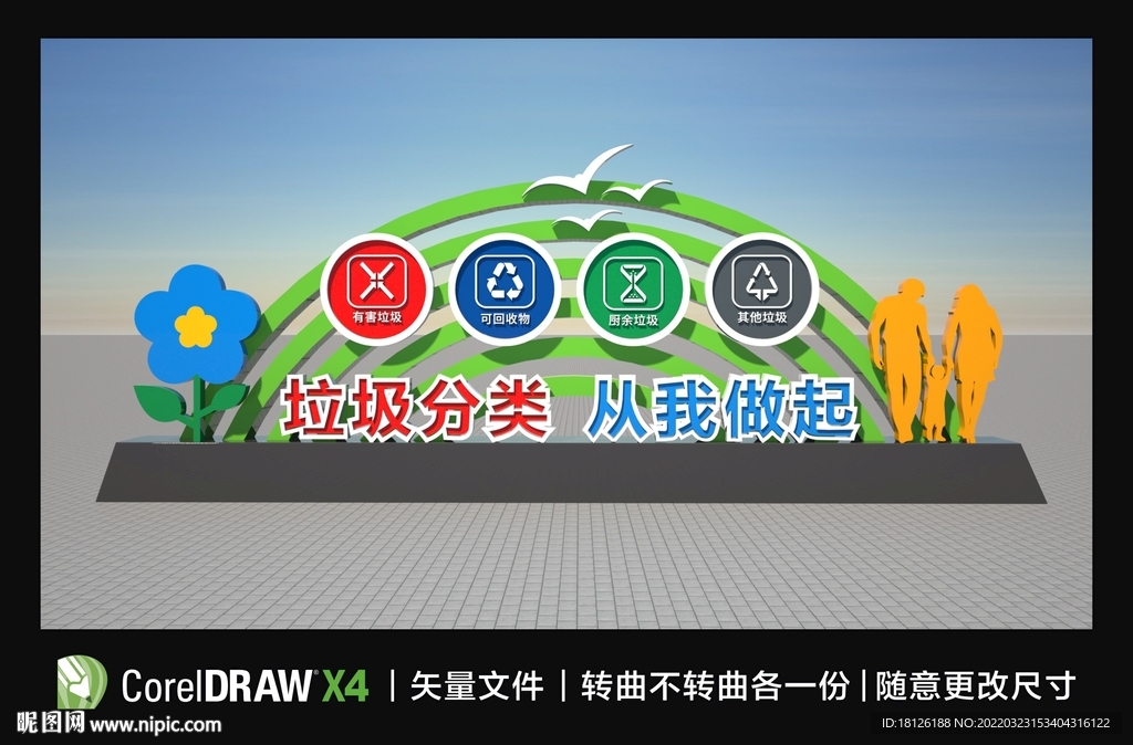 垃圾分类雕塑